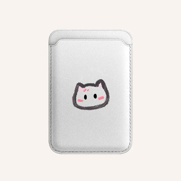 Cartoon Cat MagSafe Wallet Holder