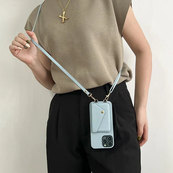 Leather Crossbody Card Case