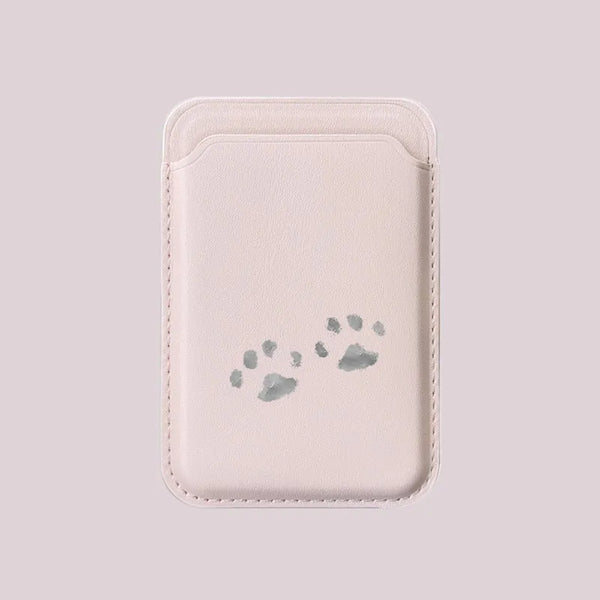 Cat Paw MagSafe Card Holder close-up leather texture
