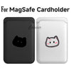 Cartoon Cat MagSafe Wallet Holder with cat icon detail in black