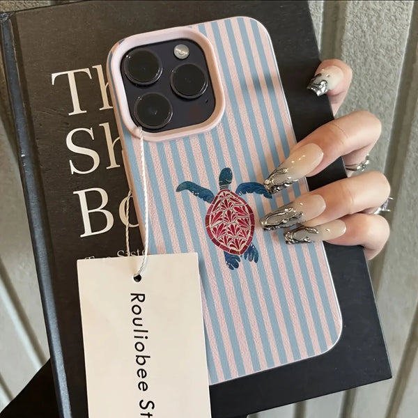 Striped Turtle Phone Case