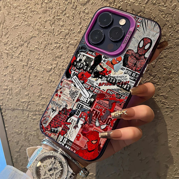 Front view of Spider-Man collage design on matte case