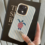 Striped Turtle Phone Case