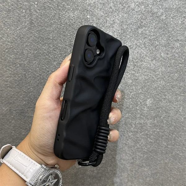 Wrinkle Matte Wrist Strap Case